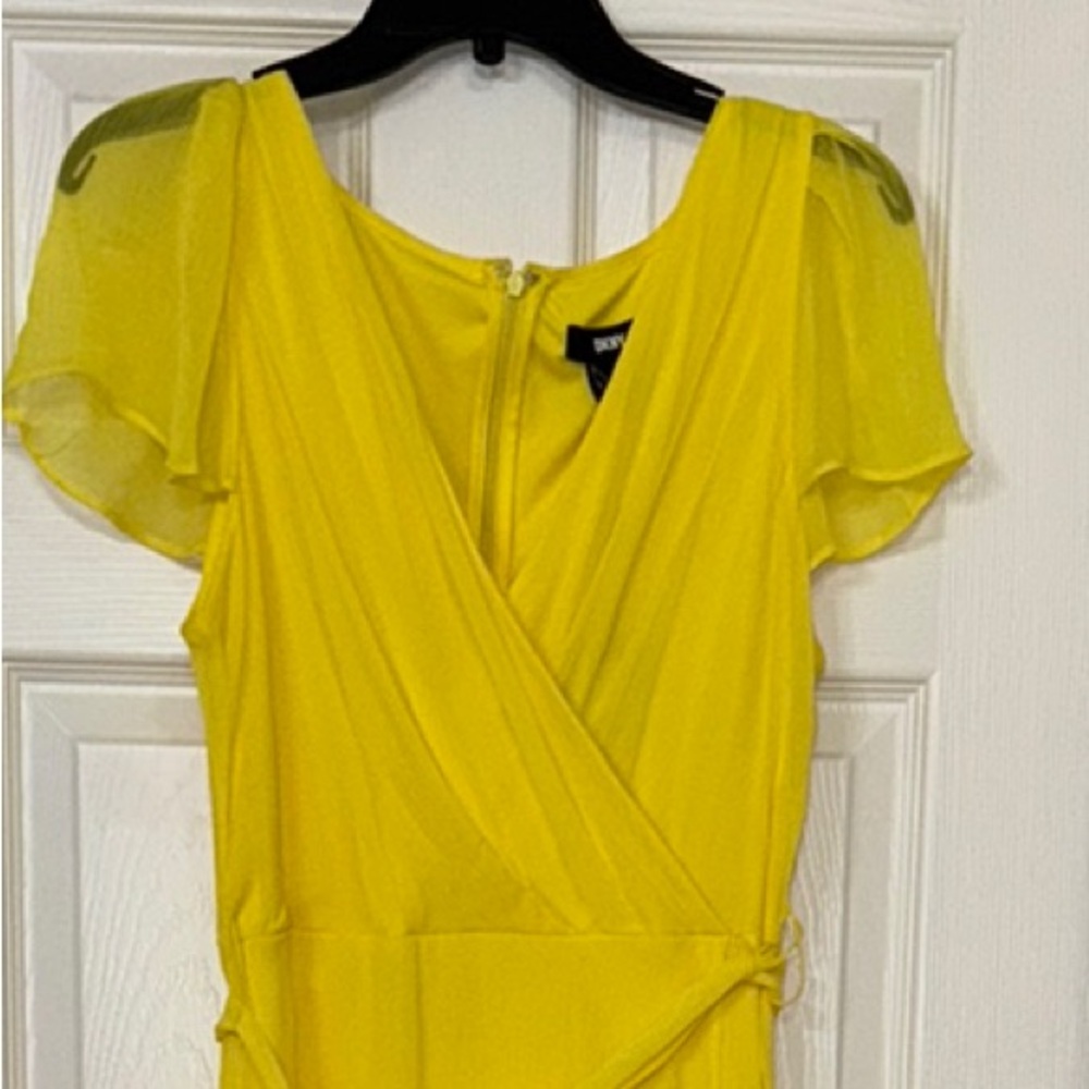 Yellow Chiffon Wrap Dress